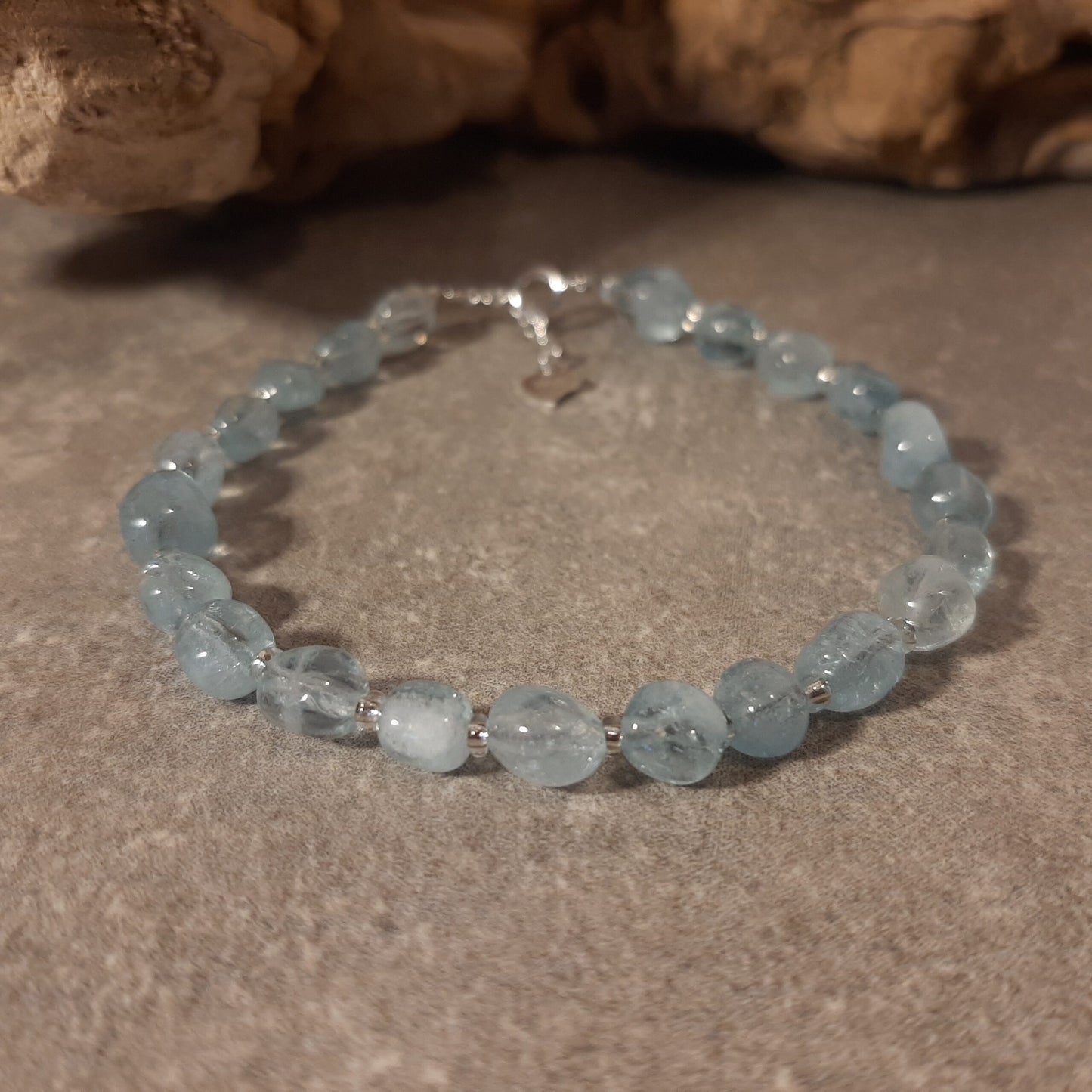 Armband mit Verschluss - Aquamarin