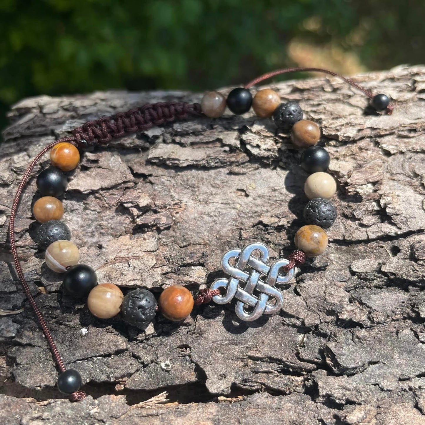 Armband "Versteinertes Holz mit Connector"