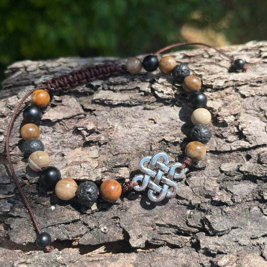 Armband "Versteinertes Holz mit Connector"
