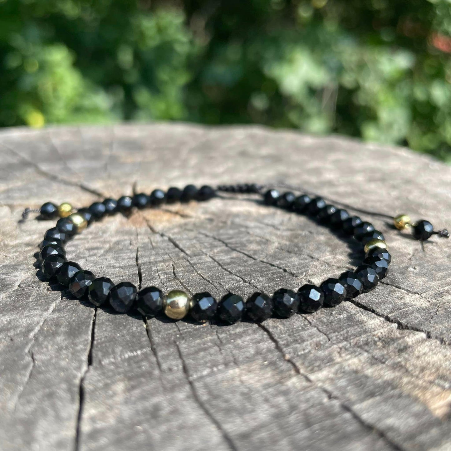 Schwarzer Spinell - Armband