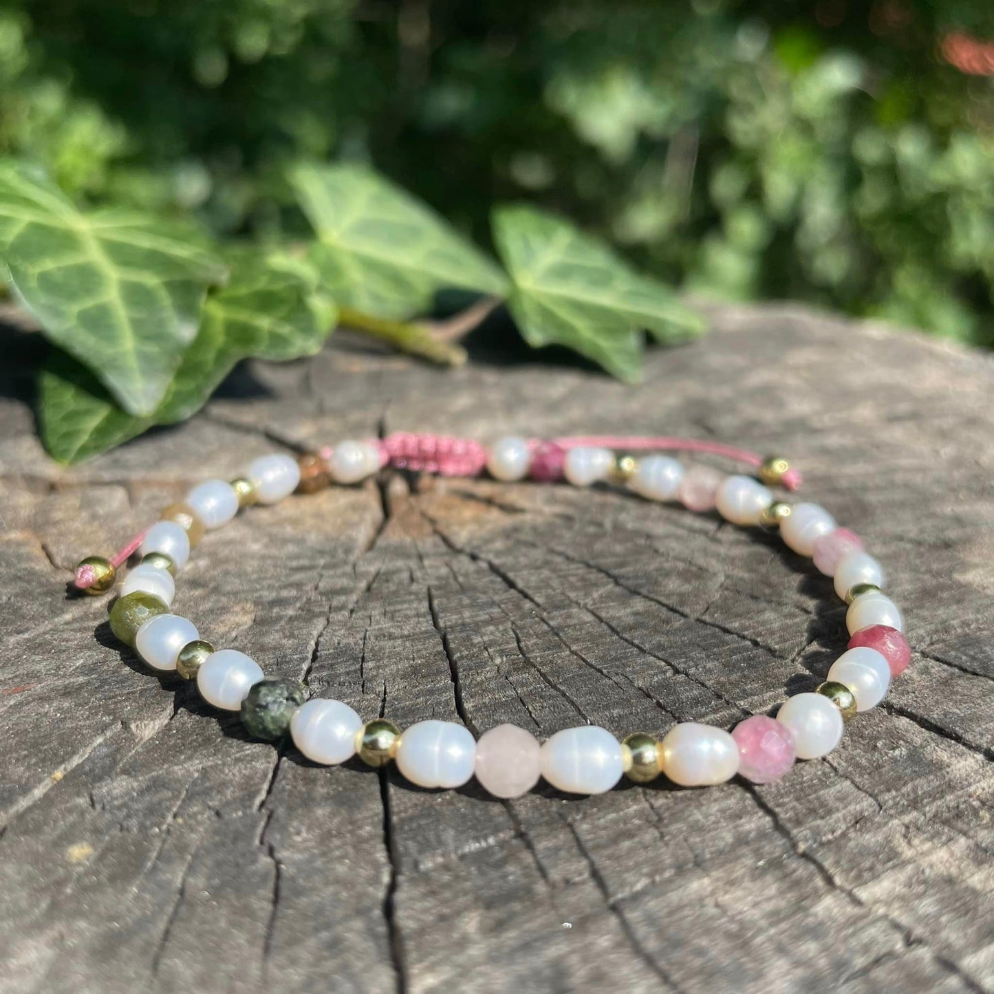 BUNTER TURMALIN & SÜSSWASSERPERLE - Armband