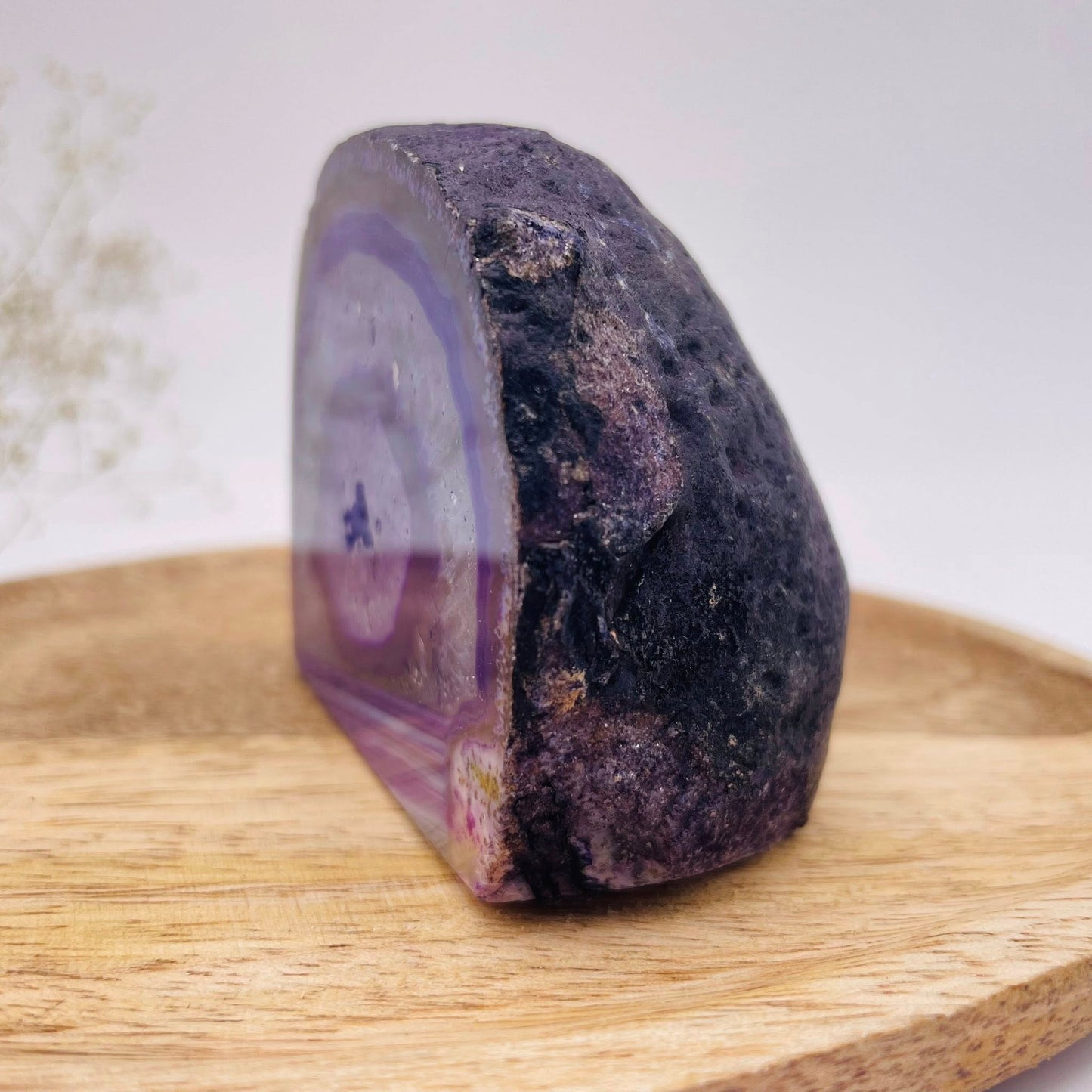 Achat-Basecut Violett Nr. 5 als Dekoobjekt oder Geschenk – handverlesen von WUNDERSTEIN