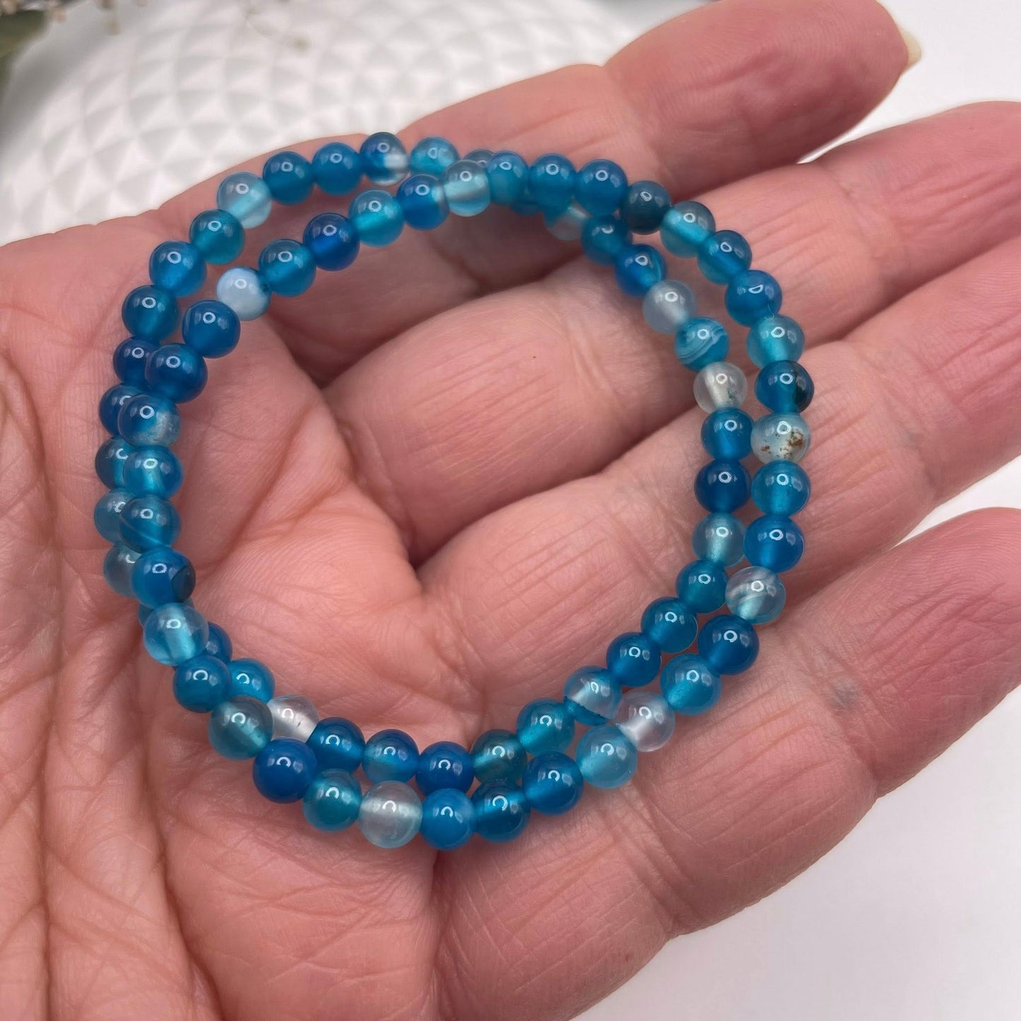 Kinderkugelarmband - Blauer Achat