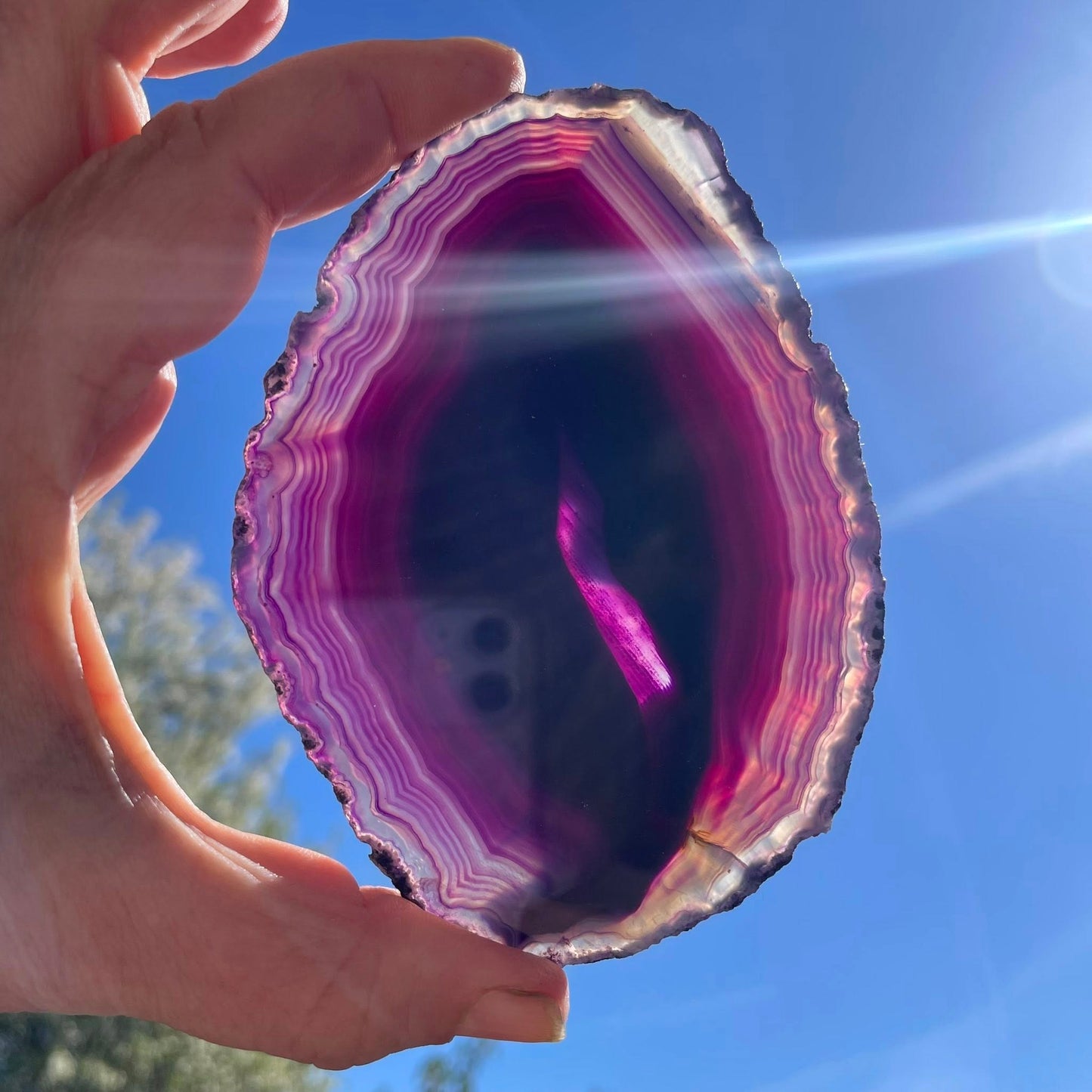 Achatscheibe VIOLETT GESTREIFT