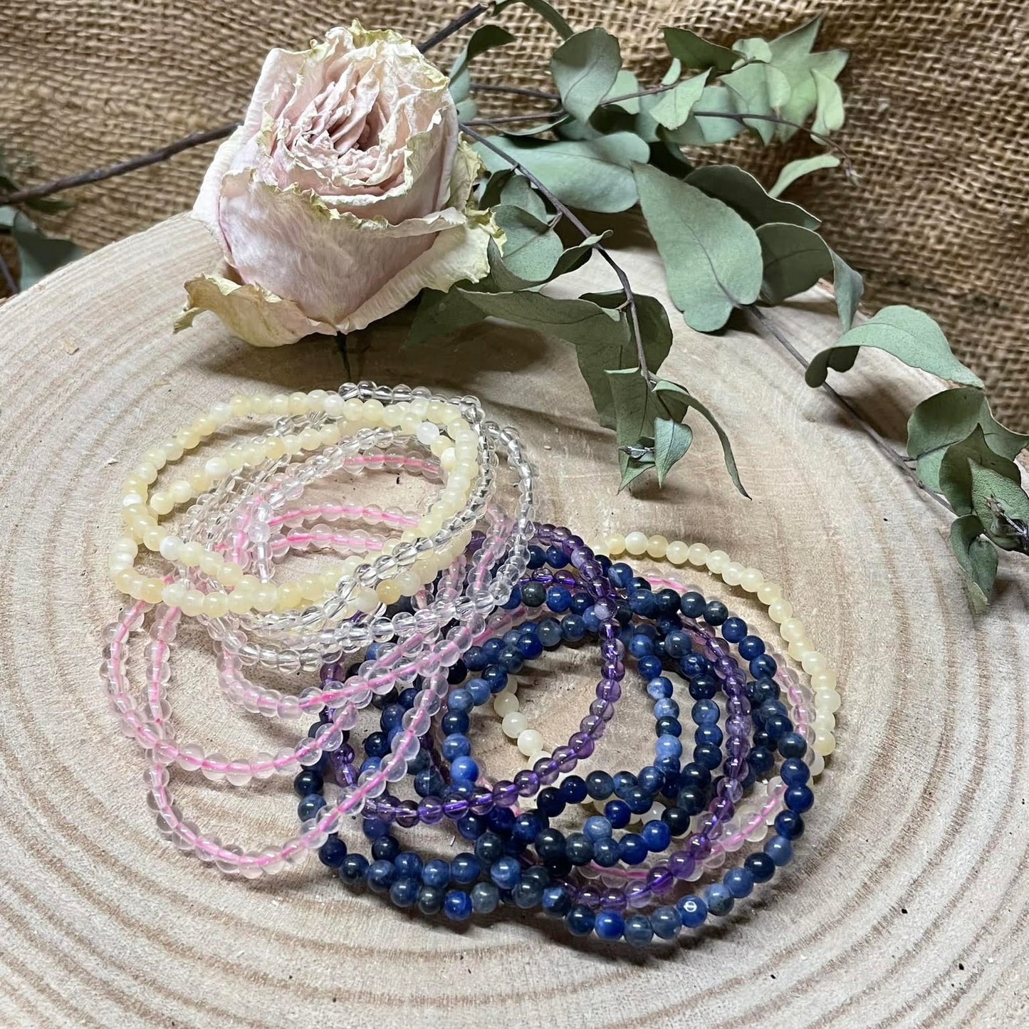 Edelstein-Kugelarmband Bergkristall