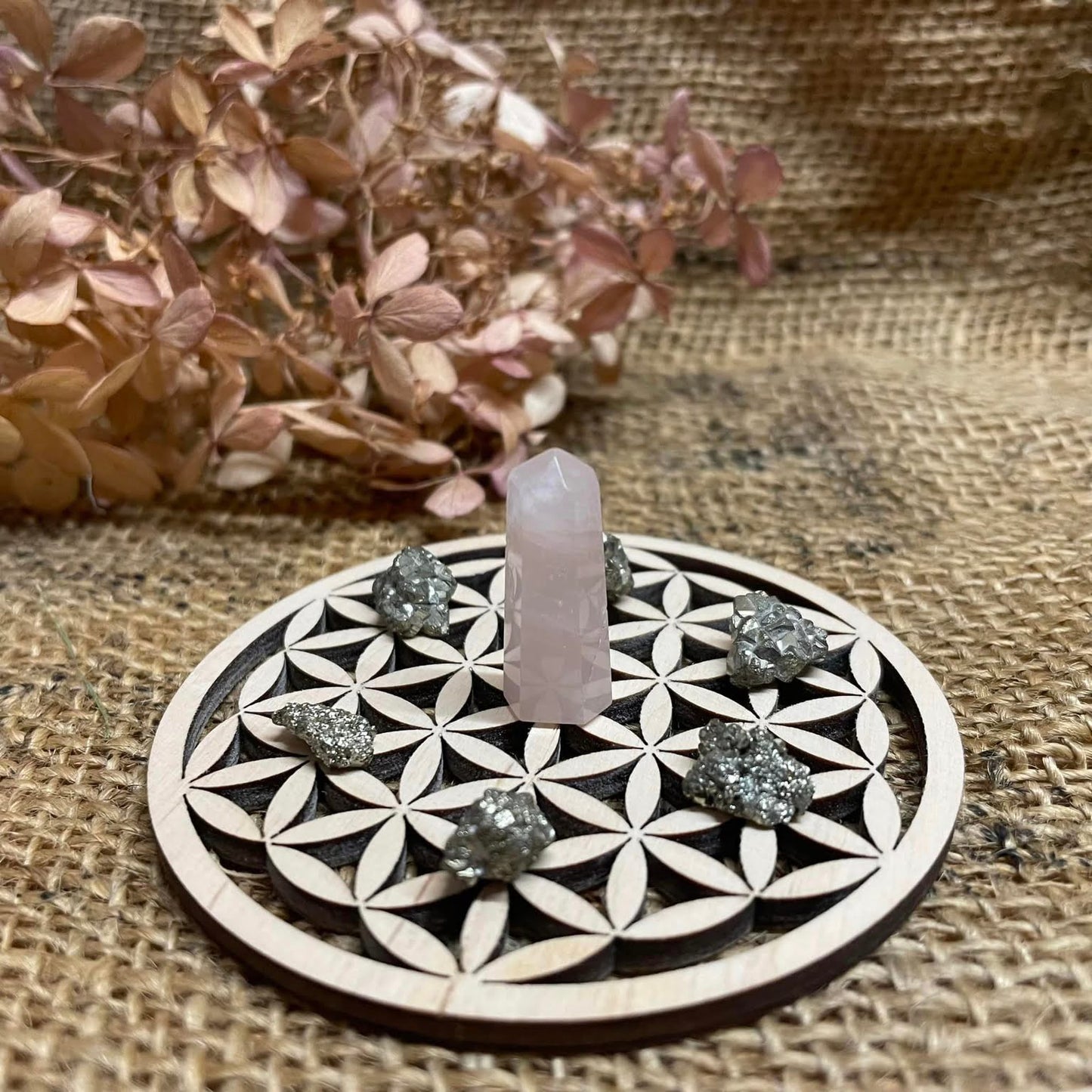 Blume des Lebens - Untersetzer aus Holz
