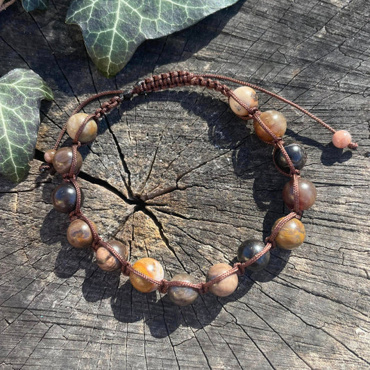 Buddha-Armband VERSTEINERTES HOLZ