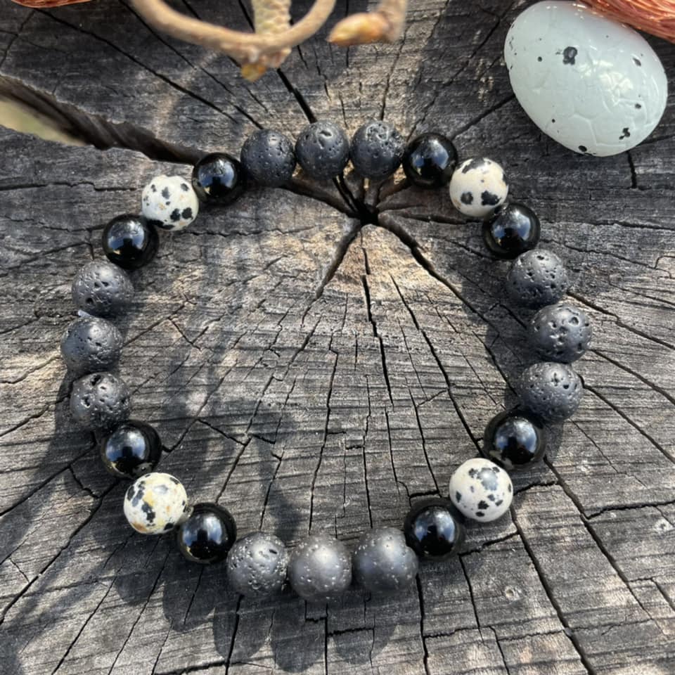Armband "Dalmatinerjaspis, Lava & Onyx"