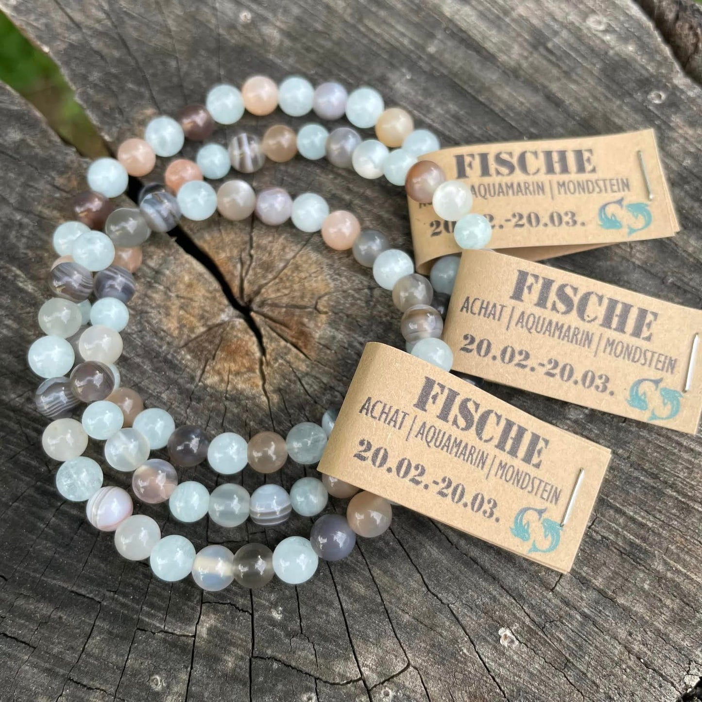 Edelsteinarmband FISCHE 6mm
