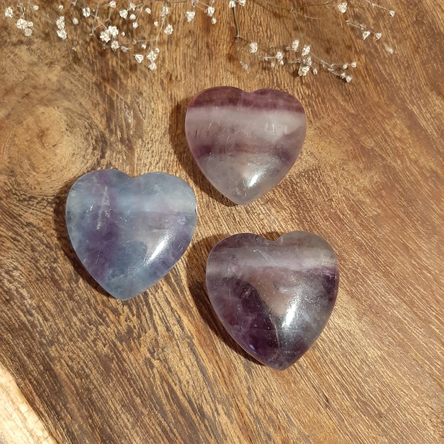 FLUORIT - Herz gebohrt 30mm