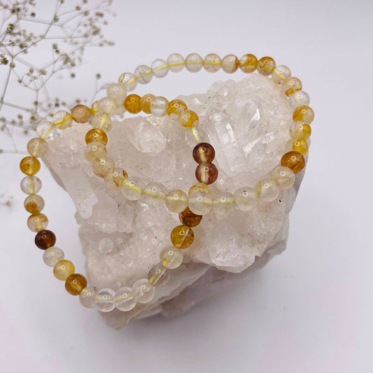 Golden Healer Armband 6mm aus Limonitquarz – goldgelbe Perlen, Unikat bei WUNDERSTEIN