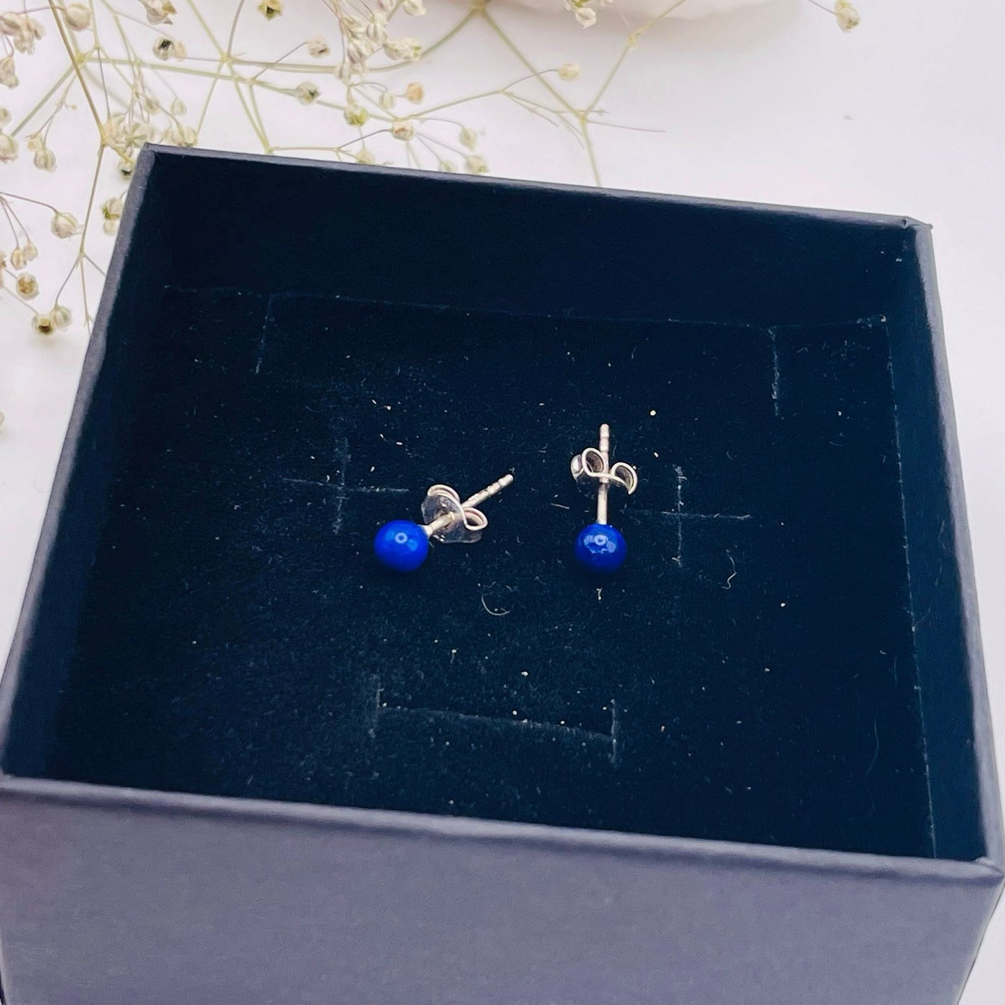 Ohrstecker Lapislazuli – 925er Silber