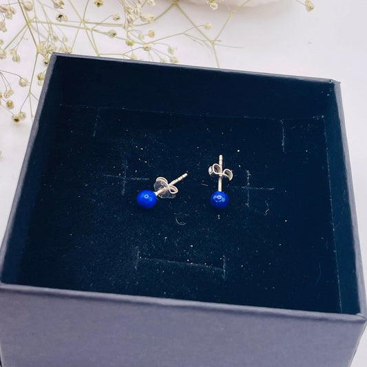 Ohrstecker Lapislazuli – 925er Silber