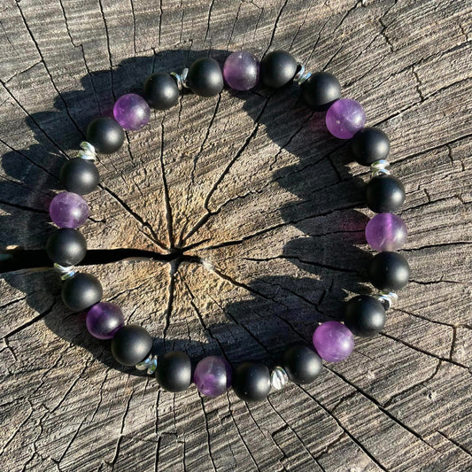 Armband "Amethyst & matter Onyx"