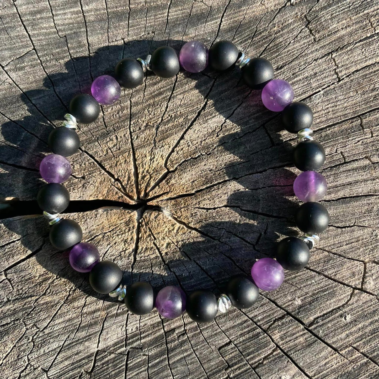 Armband "Amethyst & matter Onyx"