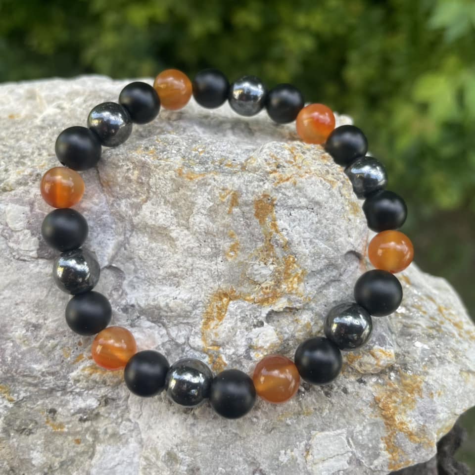 Armband "Carneol-Hämatit-Onyx"