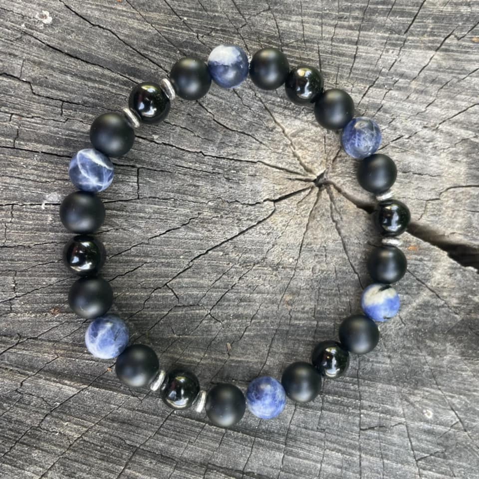 Armband "Sodalith-Onyx-Turmalin"