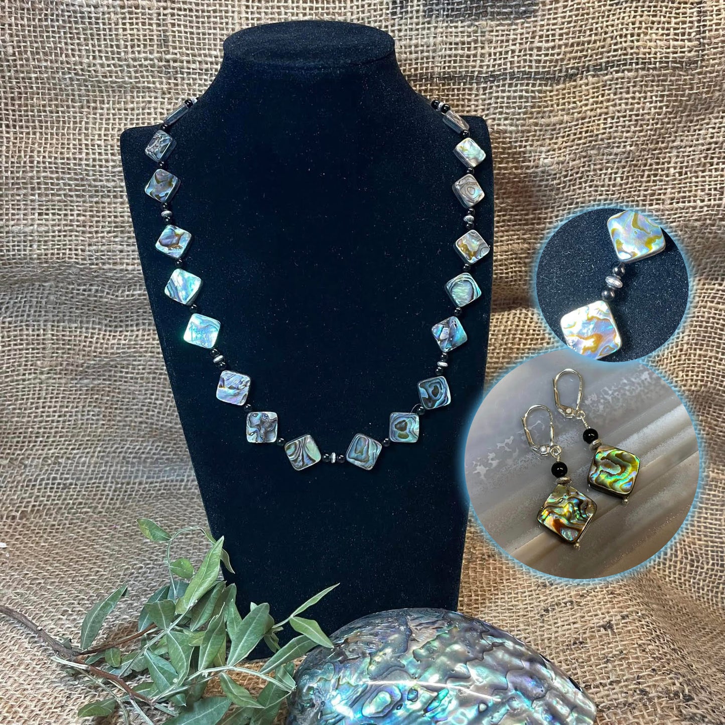 Zweiteiliges Schmuckset "Paua Shell"