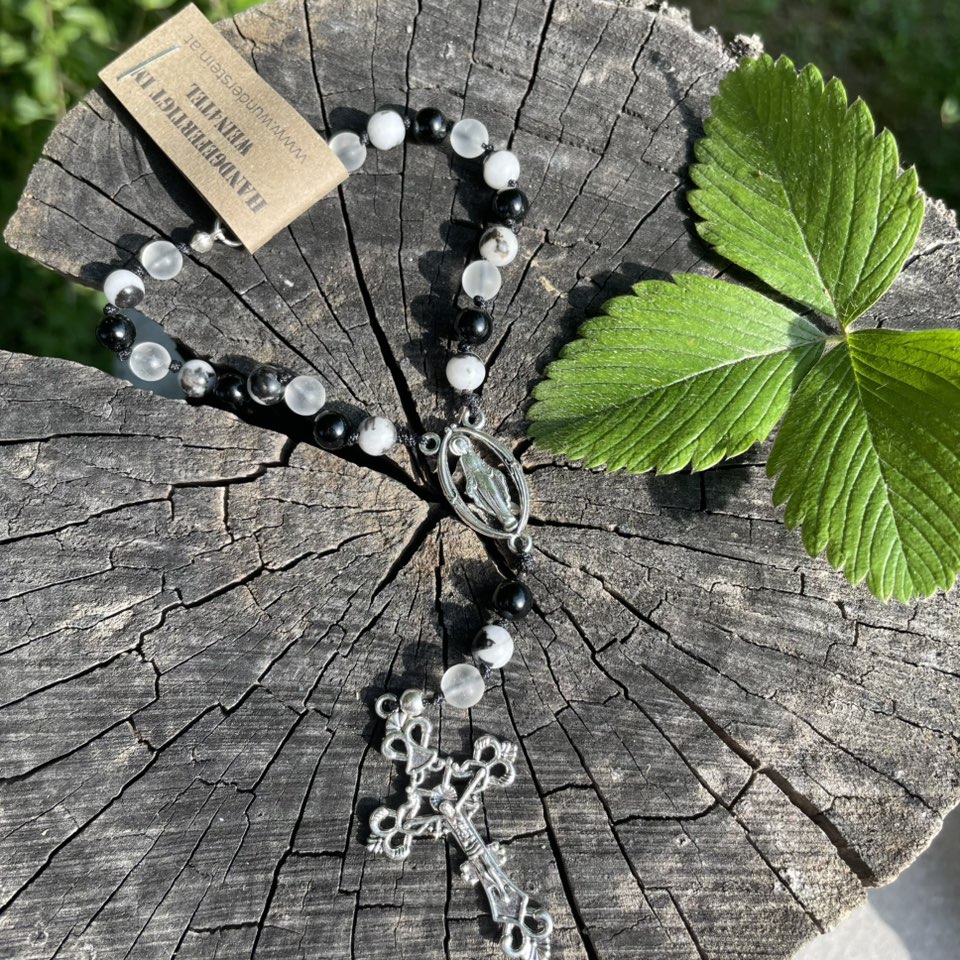 Auto-Rosenkranz "ZEBRAMARMOR"