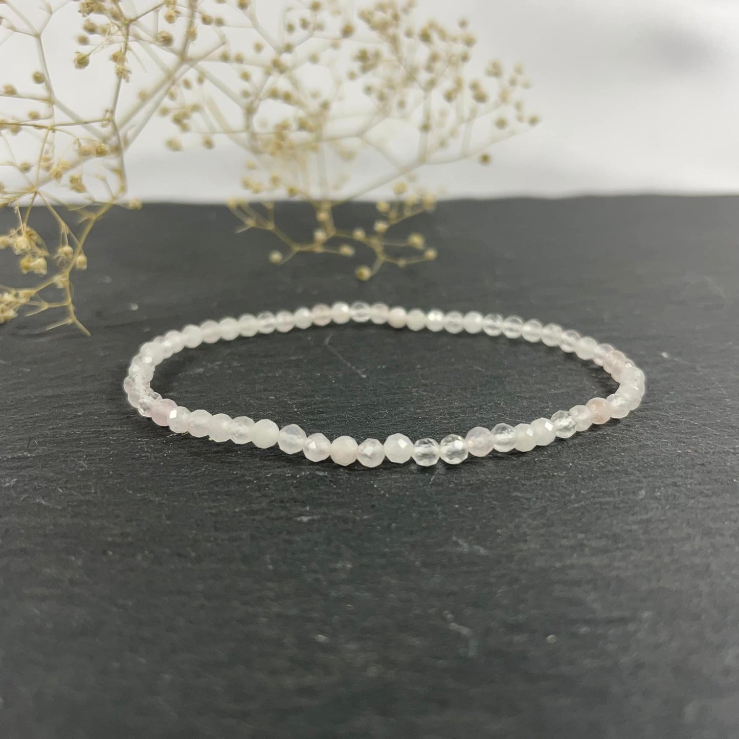 Kugelarmband facettiert - Rosenquarz