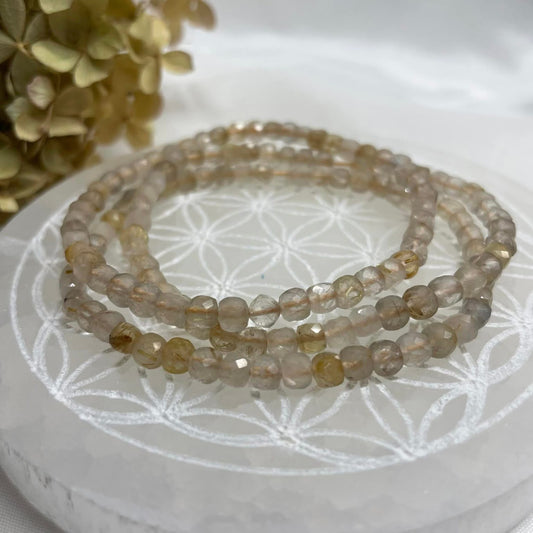 WÜRFEL-ARMBAND 4mm - Rutilquarz