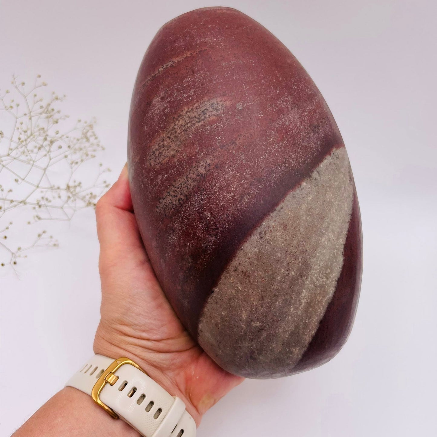 Shiva Lingam X-LARGE – Detailansicht Zeichnung und Farbe, spiritueller Kraftstein | WUNDERSTEIN