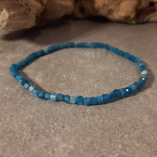 Würfel-Armband 3,5mm - Neon Apatit
