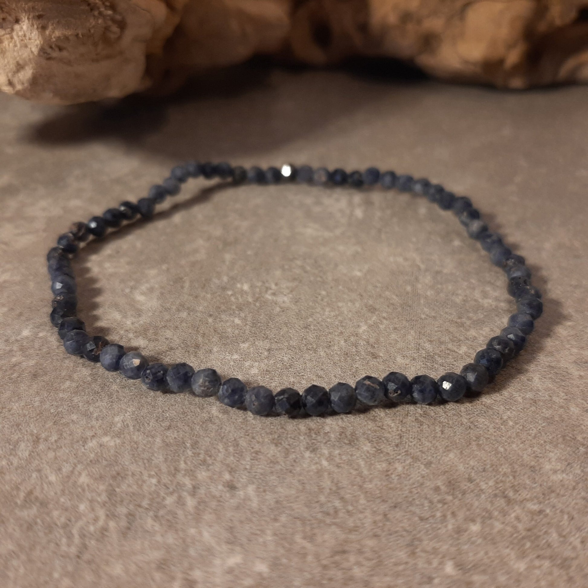 Kugelarmband facettiert - Saphir