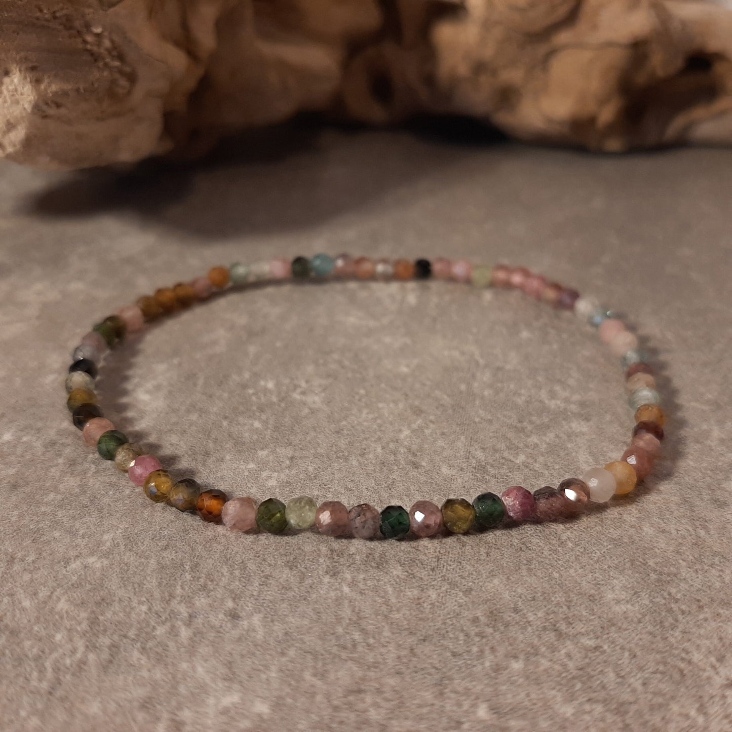 Kugelarmband facettiert - Turmalin bunt