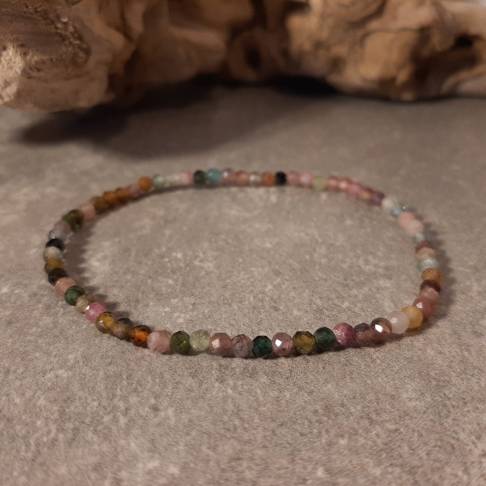 Kugelarmband facettiert - Turmalin bunt