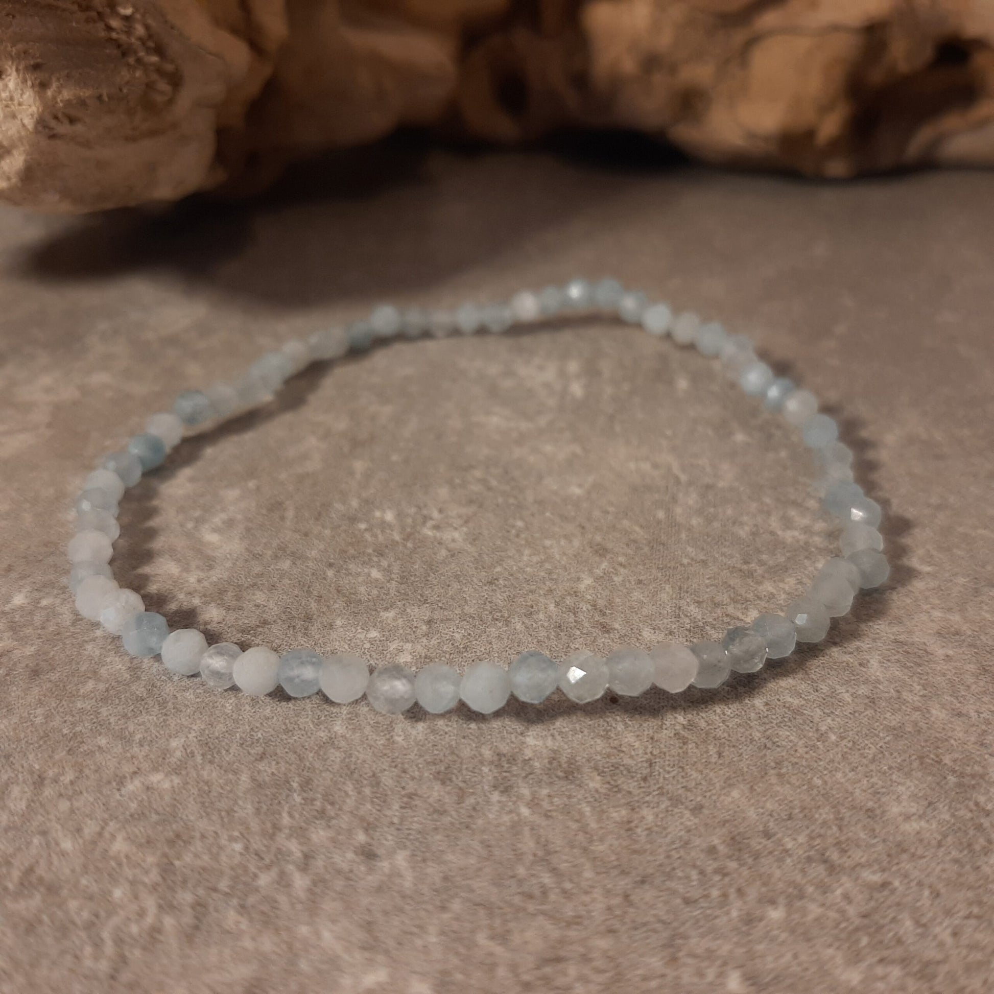 Kugelarmband facettiert - Aquamarin