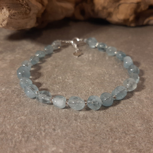 Armband mit Verschluss - Aquamarin