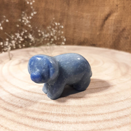 Edelsteinschweinchen 50mm - Blauquarz