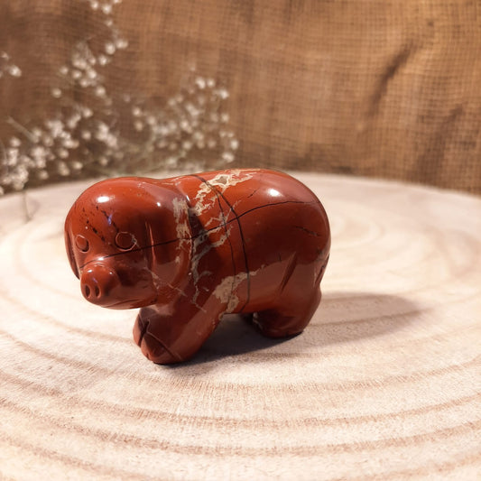 Edelsteinschweinchen 50mm - Roter Jaspis