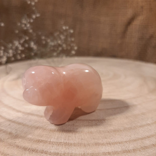 Edelsteinschweinchen 50mm - Rosenquarz
