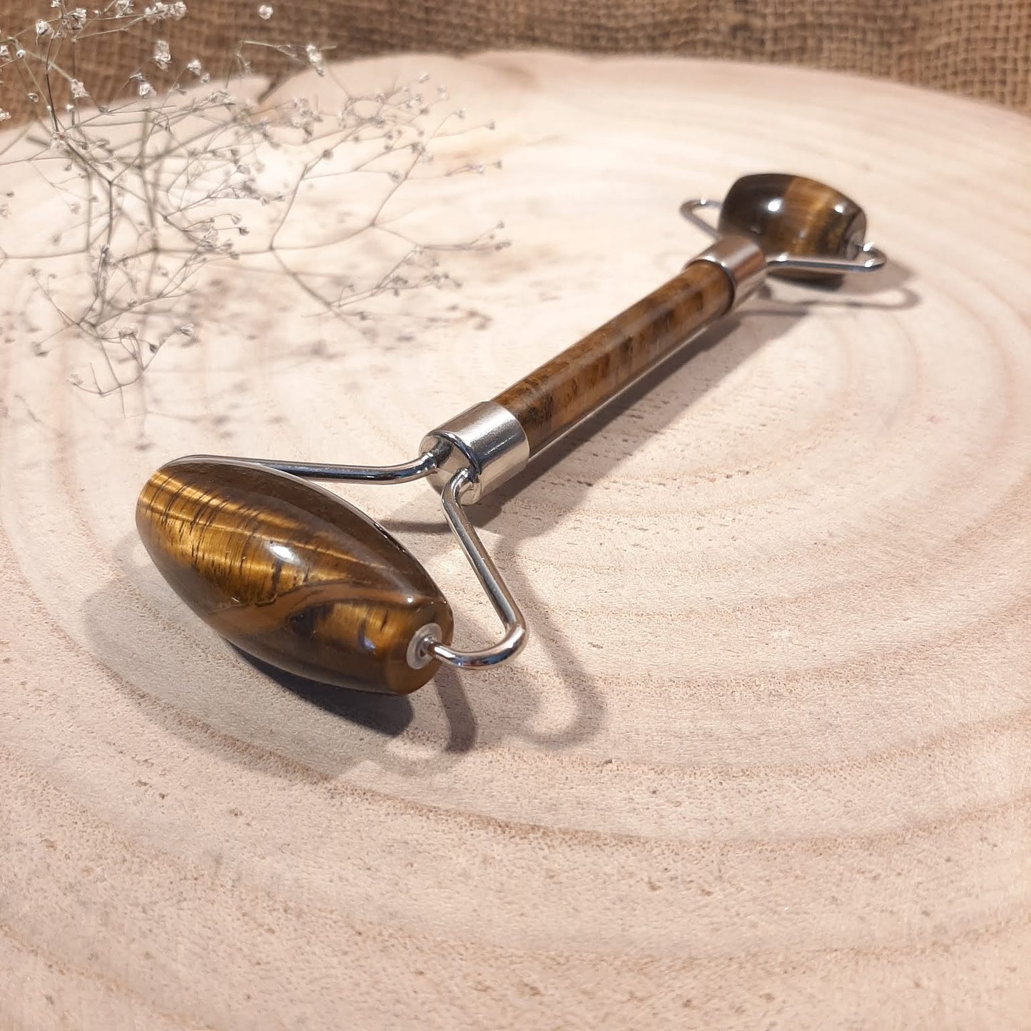 Edelstein-Massageroller - Tigerauge