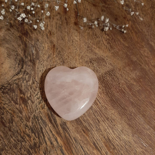 ROSENQUARZ-Herz gebohrt 20mm