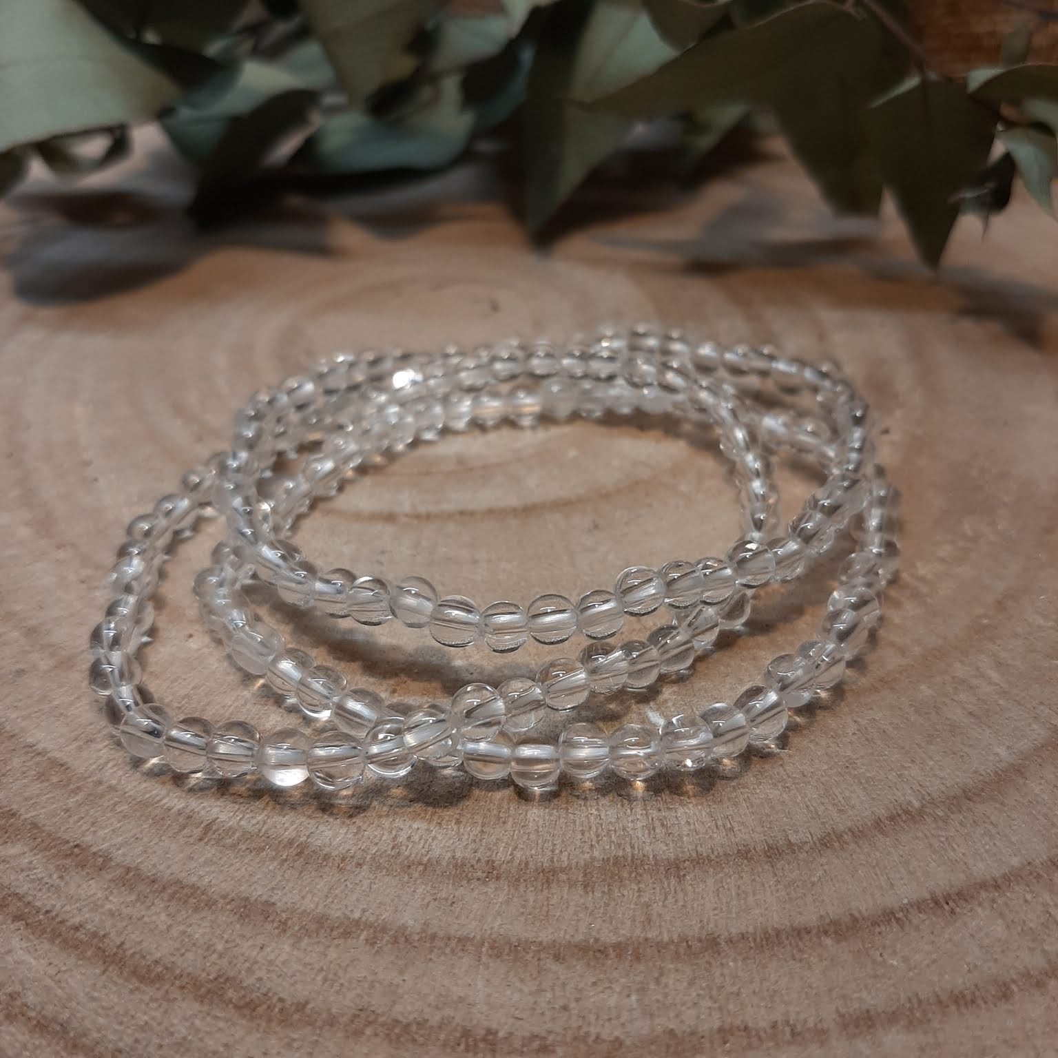 Edelstein-Kugelarmbänder in diversen Sorten - Bergkristall