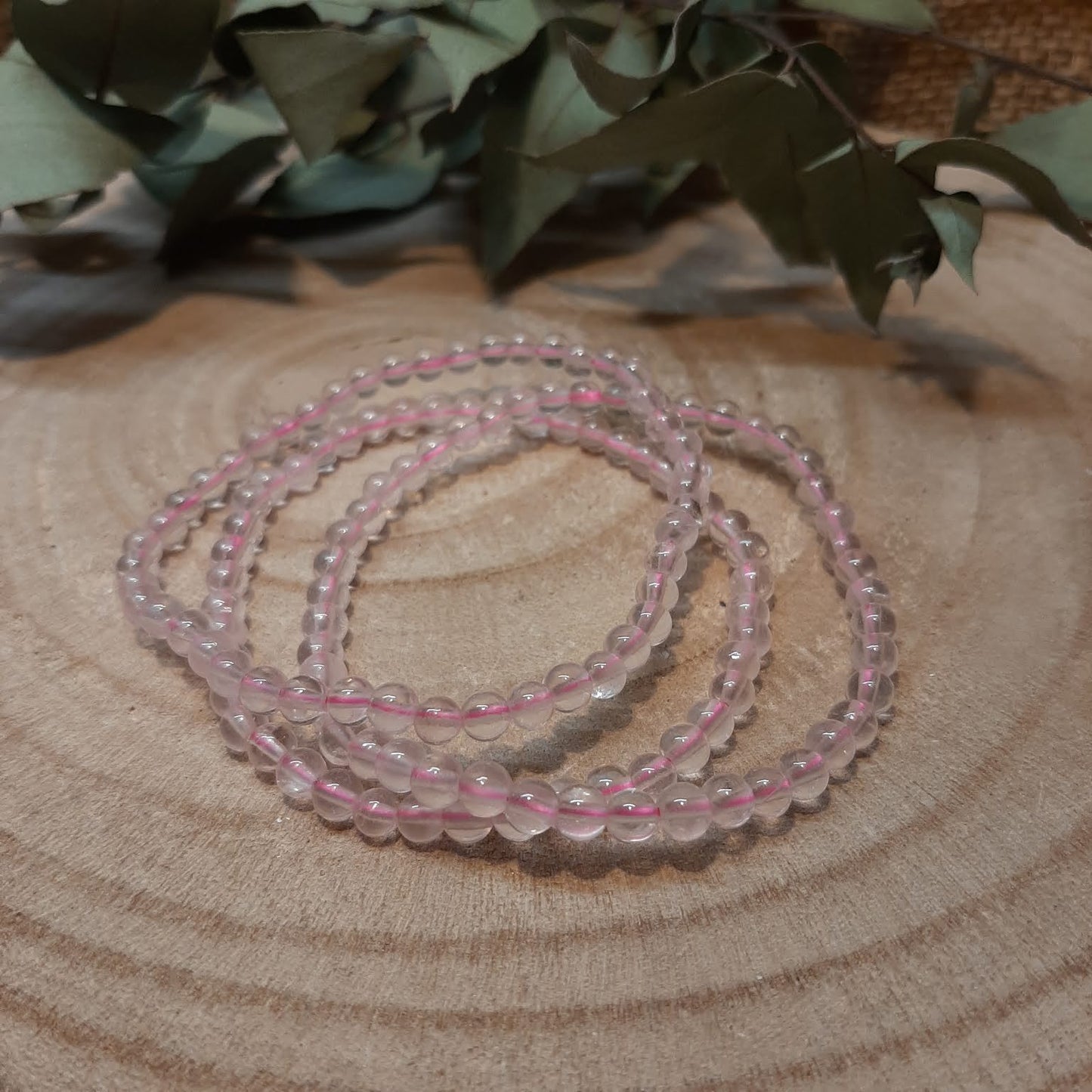 Edelstein-Kugelarmbänder in diversen Sorten - Rosenquarz