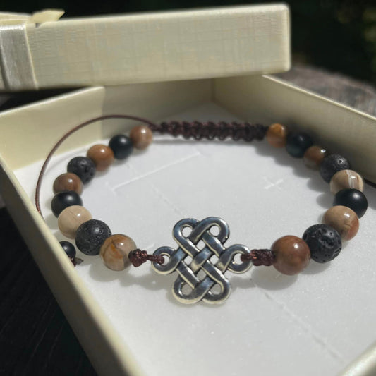 Armband "Versteinertes Holz mit Connector"