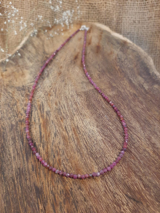 Rubin - Kette facettiert