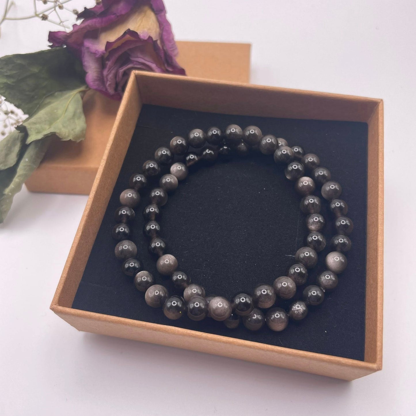 Armband "Silberobsidian"