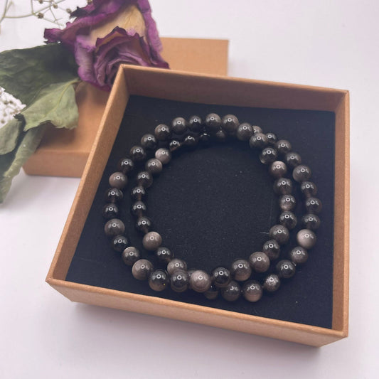 Armband "Silberobsidian"