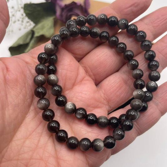 Armband "Silberobsidian"