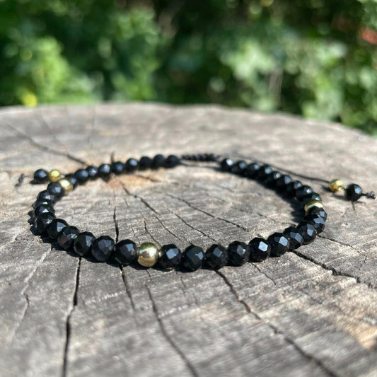 Schwarzer Spinell - Armband