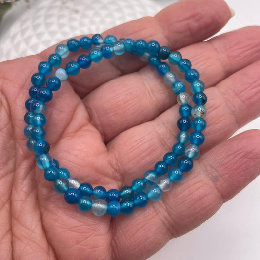 Kinderkugelarmband - Blauer Achat