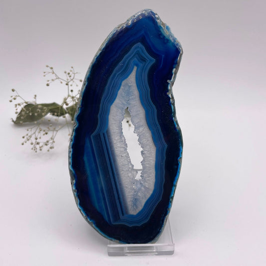 Achatscheibe BLAU GESTREIFT