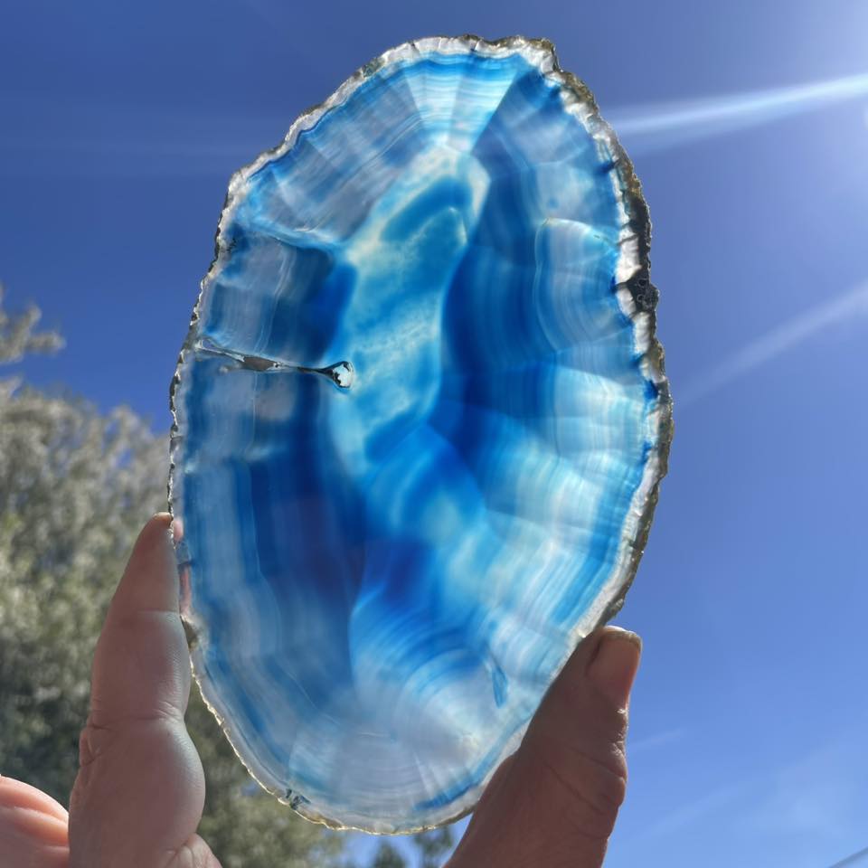 Achatscheibe BLAUE WOLKE