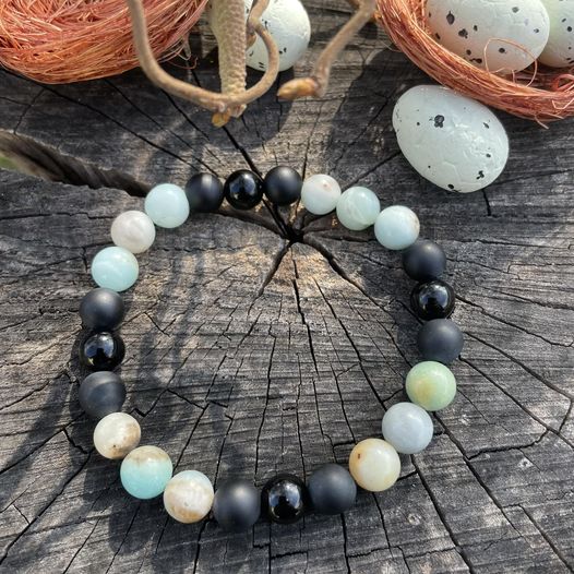 Armband "Amazonit & Onyx"