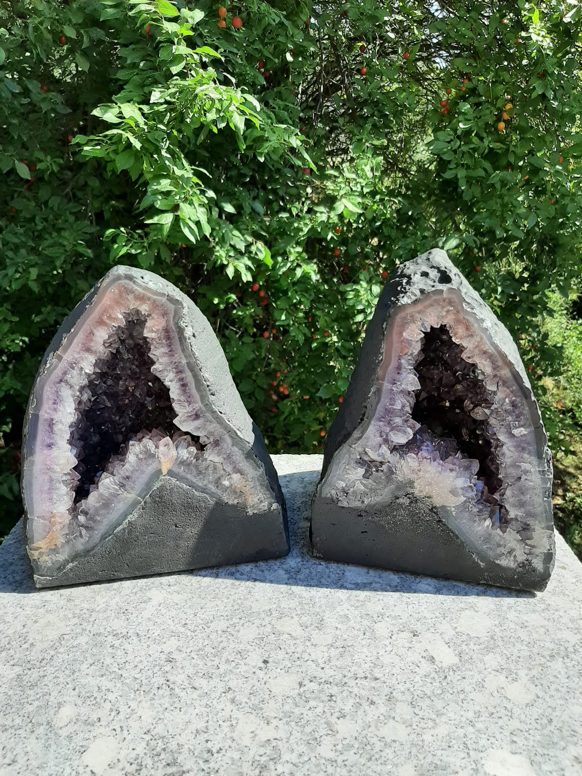 Amethyst-Geoden-Pärchen (2-teilig)